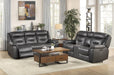 Danio Power Double Reclining Sofa with Power Headrests in Dark Gray 9528DGY-3PWH - U&U Home Budget Furniture (Carteret, NJ)
