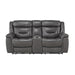 Danio Power Double Reclining Loveseat with Power Headrests in Dark Gray 9528DGY-2PWH - U&U Home Budget Furniture (Carteret, NJ)