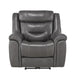 Danio Power Double Reclining Chair with Power Headrests in Dark Gray 9528DGY-1PWH - U&U Home Budget Furniture (Carteret, NJ)