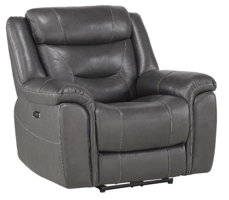 Danio Power Double Reclining Chair with Power Headrests in Dark Gray 9528DGY-1PWH - U&U Home Budget Furniture (Carteret, NJ)
