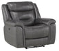 Danio Power Double Reclining Chair with Power Headrests in Dark Gray 9528DGY-1PWH - U&U Home Budget Furniture (Carteret, NJ)