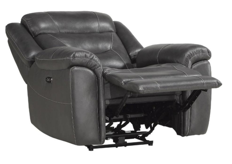 Danio Power Double Reclining Chair with Power Headrests in Dark Gray 9528DGY-1PWH - U&U Home Budget Furniture (Carteret, NJ)