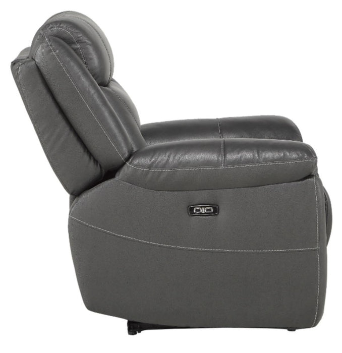 Danio Power Double Reclining Chair with Power Headrests in Dark Gray 9528DGY-1PWH - U&U Home Budget Furniture (Carteret, NJ)