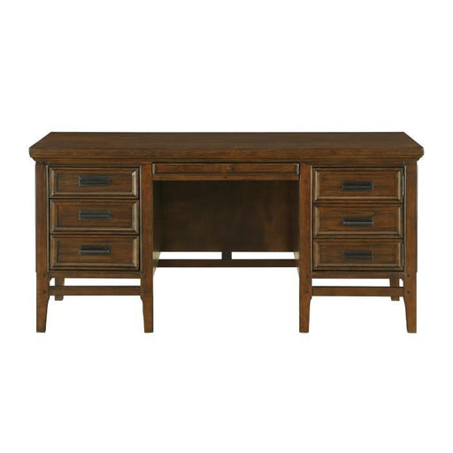 Frazier Executive Desk in Brown Cherry 1649-17 - U&U Home Budget Furniture (Carteret, NJ)