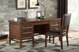 Frazier Executive Desk in Brown Cherry 1649-17 - U&U Home Budget Furniture (Carteret, NJ)