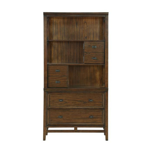 Frazier Bookcase in Brown Cherry 1649-18 - U&U Home Budget Furniture (Carteret, NJ)