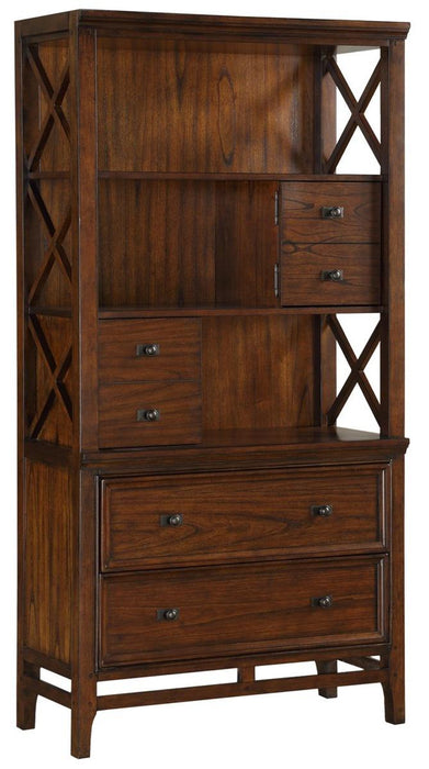 Frazier Bookcase in Brown Cherry 1649-18 - U&U Home Budget Furniture (Carteret, NJ)