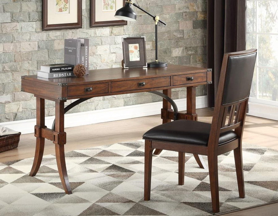Frazier Writing Desk in Brown Cherry 1649-16 - U&U Home Budget Furniture (Carteret, NJ)