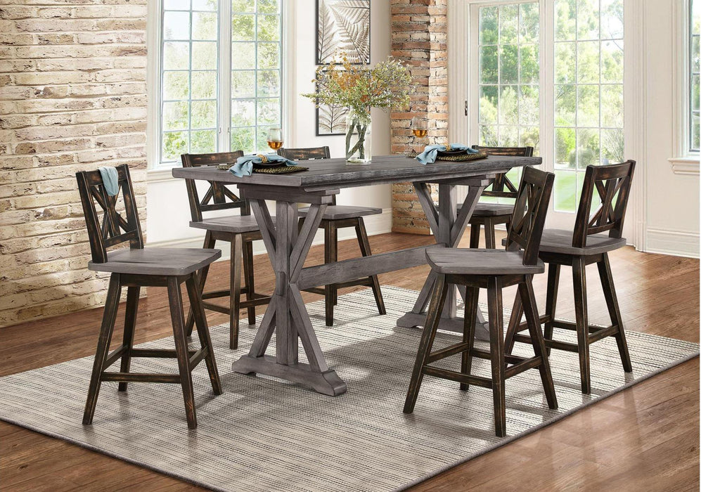 Amsonia Counter Height Dining Table in Gray 5602-36 - U&U Home Budget Furniture (Carteret, NJ)