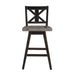 Amsonia Swivel Counter Height Chair in Gray and Black (Set of 2) - U&U Home Budget Furniture (Carteret, NJ)