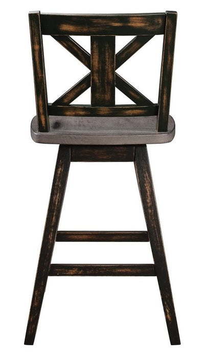 Amsonia Swivel Counter Height Chair in Gray and Black (Set of 2) - U&U Home Budget Furniture (Carteret, NJ)