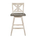 Amsonia Swivel Counter Height Chair in Gray and White (Set of 2) - U&U Home Budget Furniture (Carteret, NJ)