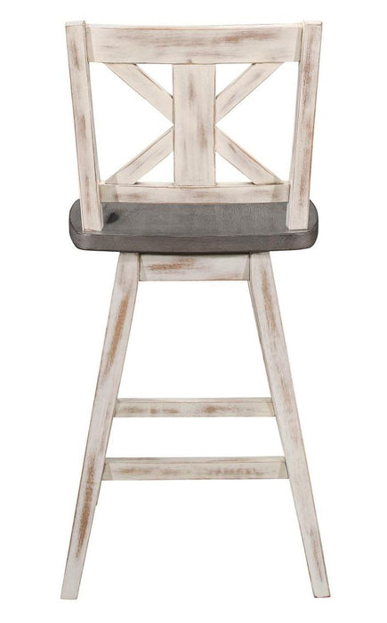 Amsonia Swivel Counter Height Chair in Gray and White (Set of 2) - U&U Home Budget Furniture (Carteret, NJ)
