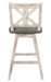 Amsonia Swivel Counter Height Chair in Gray and White (Set of 2) - U&U Home Budget Furniture (Carteret, NJ)