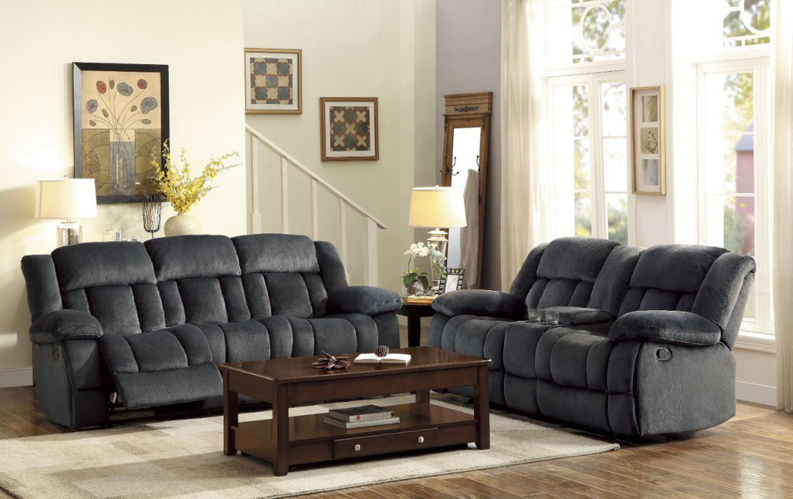 Laurelton Double Reclining Sofa in Charcoal 9636CC-3 - U&U Home Budget Furniture (Carteret, NJ)