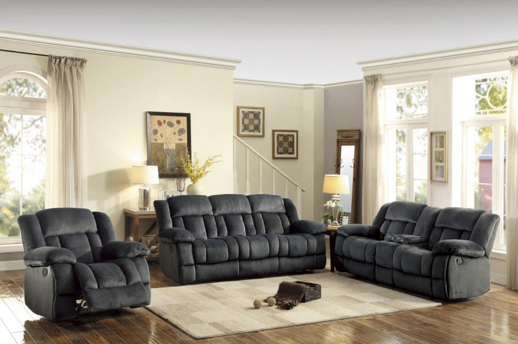 Laurelton Double Reclining Sofa in Charcoal 9636CC-3 - U&U Home Budget Furniture (Carteret, NJ)