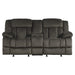 Laurelton Double Glider Reclining Loveseat w/ Center Console in Chocolate 9636-2 - U&U Home Budget Furniture (Carteret, NJ)