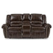 Center Hill Double Glider Reclining Loveseat w/ Center Console in Dark Brown 9668BRW-2 - U&U Home Budget Furniture (Carteret, NJ)