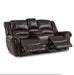 Center Hill Double Glider Reclining Loveseat w/ Center Console in Dark Brown 9668BRW-2 - U&U Home Budget Furniture (Carteret, NJ)