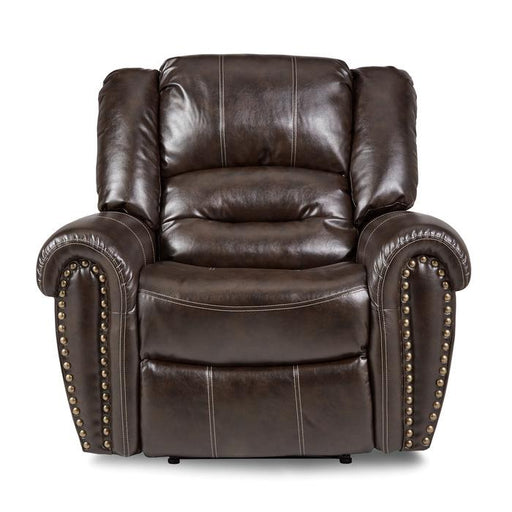 Center Hill Glider Reclining Chair in Dark Brown 9668BRW-1 - U&U Home Budget Furniture (Carteret, NJ)