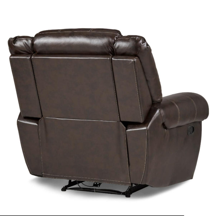 Center Hill Glider Reclining Chair in Dark Brown 9668BRW-1 - U&U Home Budget Furniture (Carteret, NJ)