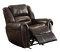 Center Hill Glider Reclining Chair in Dark Brown 9668BRW-1 - U&U Home Budget Furniture (Carteret, NJ)
