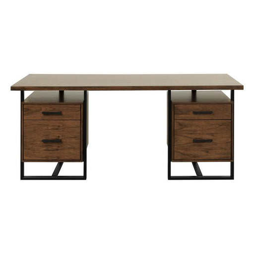 Sedley Writing Desk with Two Cabinets in Walnut 5415RF-15* - U&U Home Budget Furniture (Carteret, NJ)