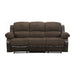 Granley Double Reclining Sofa in Chocolate 9700FCP-3 - U&U Home Budget Furniture (Carteret, NJ)