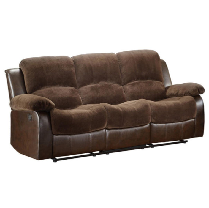 Granley Double Reclining Sofa in Chocolate 9700FCP-3 - U&U Home Budget Furniture (Carteret, NJ)