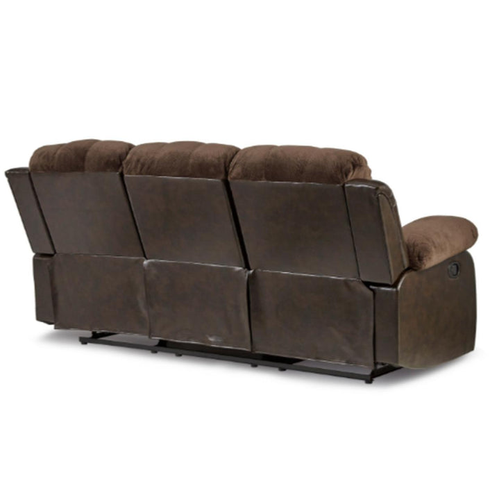 Granley Double Reclining Sofa in Chocolate 9700FCP-3 - U&U Home Budget Furniture (Carteret, NJ)