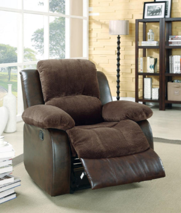 Granley Reclining Chair in Chocolate 9700FCP-1 - U&U Home Budget Furniture (Carteret, NJ)