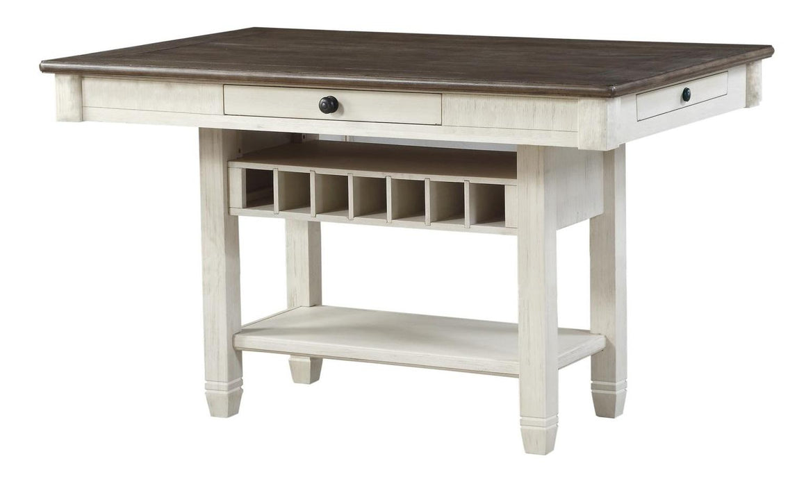 Granby Counter Height Dining Table in White & Brown 5627NW-36* - U&U Home Budget Furniture (Carteret, NJ)