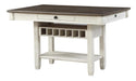 Granby Counter Height Dining Table in White & Brown 5627NW-36* - U&U Home Budget Furniture (Carteret, NJ)