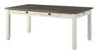 Granby Dining Table in White & Brown 5627NW-72 - U&U Home Budget Furniture (Carteret, NJ)