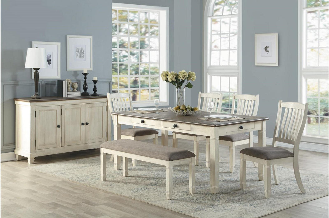 Granby Bench in Antique White 5627NW-13 - U&U Home Budget Furniture (Carteret, NJ)