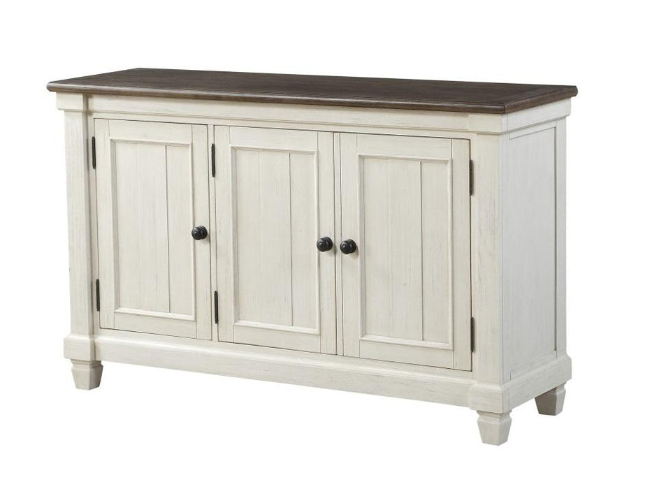 Granby Server in White & Brown 5627NW-40 - U&U Home Budget Furniture (Carteret, NJ)