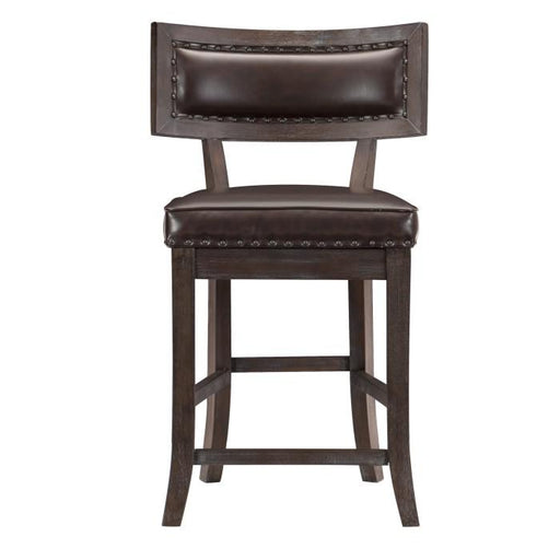 Oxton Counter Hight Chair in Dark Cherry (Set of 2) - U&U Home Budget Furniture (Carteret, NJ)