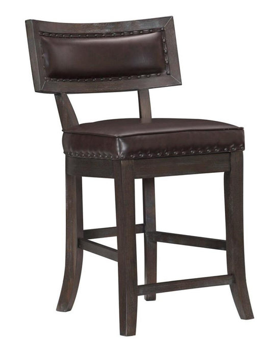 Oxton Counter Hight Chair in Dark Cherry (Set of 2) - U&U Home Budget Furniture (Carteret, NJ)