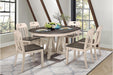 Clover Round Dining Table in White and Gray 5656-66* - U&U Home Budget Furniture (Carteret, NJ)