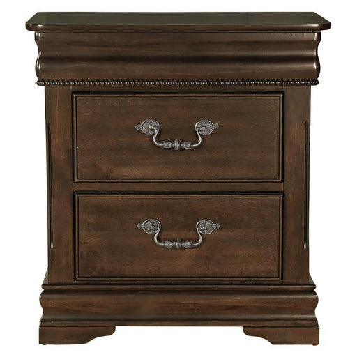 Mont Belvieu Nightstand in Dark Cherry 1869-4 - U&U Home Budget Furniture (Carteret, NJ)