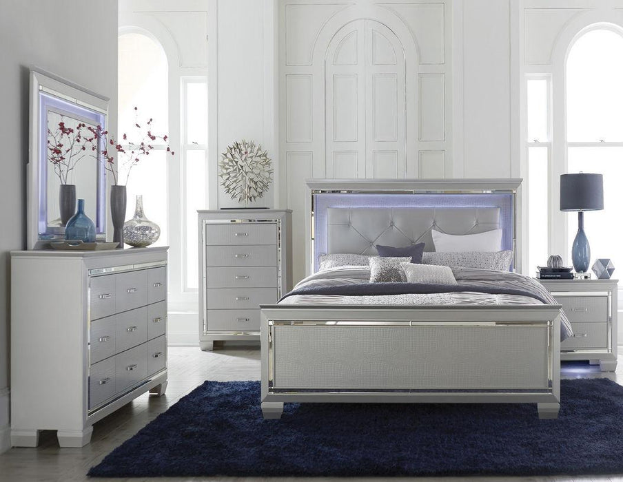 Allura Nightstand in Silver 1916-4 - U&U Home Budget Furniture (Carteret, NJ)