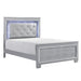 Allura Queen Panel Bed in Silver 1916-1* - U&U Home Budget Furniture (Carteret, NJ)