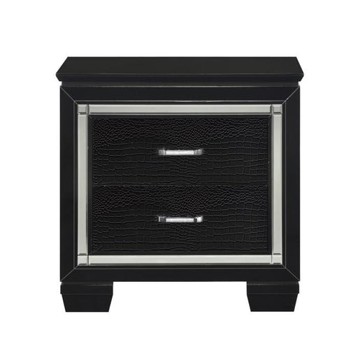 Allura Nightstand in Black 1916BK-4 - U&U Home Budget Furniture (Carteret, NJ)