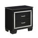 Allura Nightstand in Black 1916BK-4 - U&U Home Budget Furniture (Carteret, NJ)