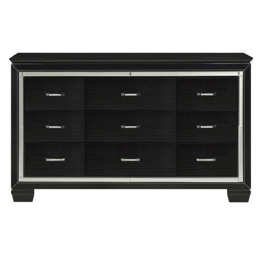 Allura Dresser in Black 1916BK-5 - U&U Home Budget Furniture (Carteret, NJ)
