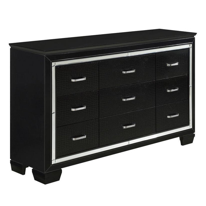 Allura Dresser in Black 1916BK-5 - U&U Home Budget Furniture (Carteret, NJ)
