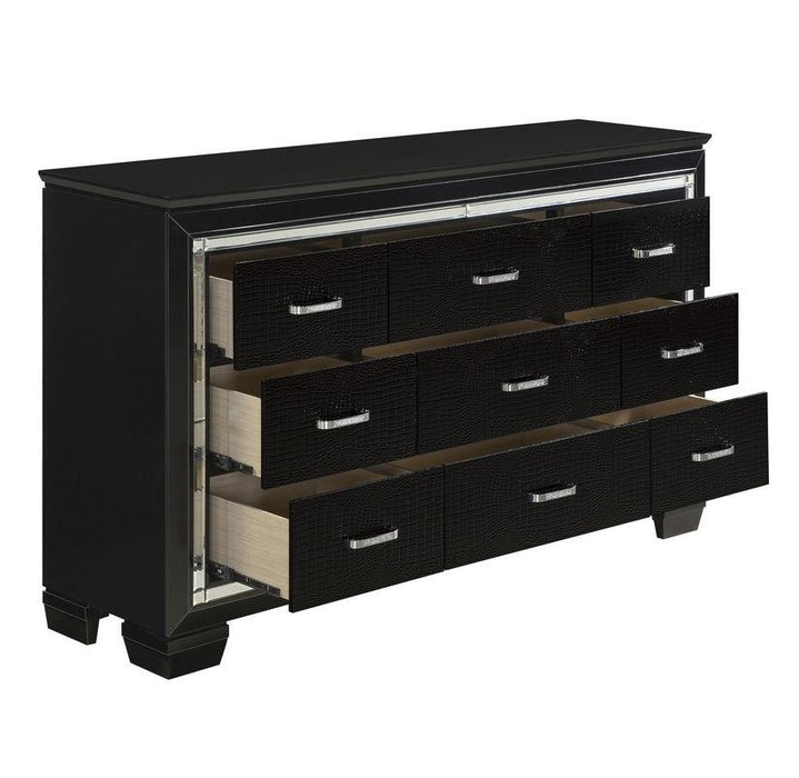 Allura Dresser in Black 1916BK-5 - U&U Home Budget Furniture (Carteret, NJ)