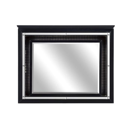 Allura Mirror in Black 1916BK-6 - U&U Home Budget Furniture (Carteret, NJ)