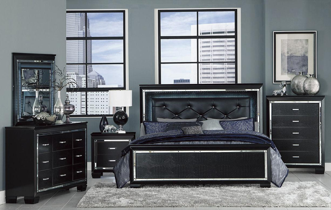 Allura Mirror in Black 1916BK-6 - U&U Home Budget Furniture (Carteret, NJ)