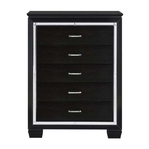 Allura Chest in Black 1916BK-9 - U&U Home Budget Furniture (Carteret, NJ)